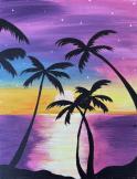 The image for Galaxy Sunset! with Palm Trees!